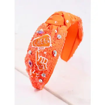 Cheer Sequin Headband Orange