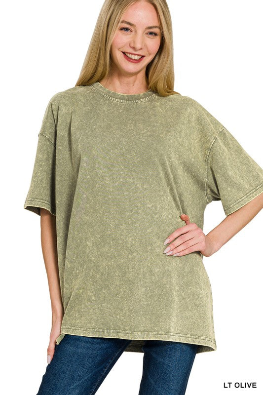 Washed premium cotton oversize tee