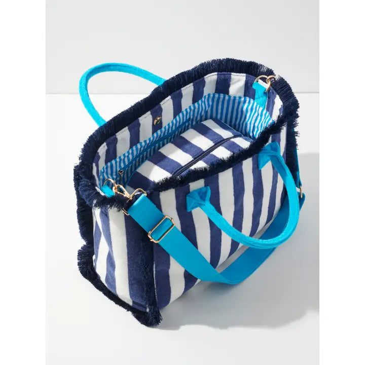 Cabana Stripe Tote  NAVY