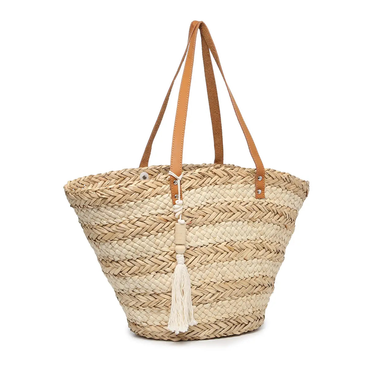 Beatrix Seagrass Two-Tone Striped Tote