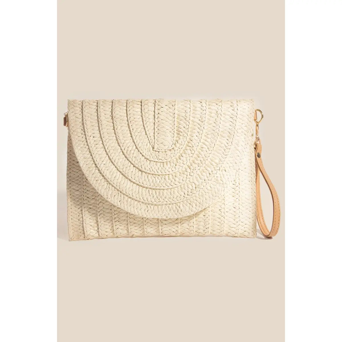 Layered Paper Braided Envelope Clutch Bag