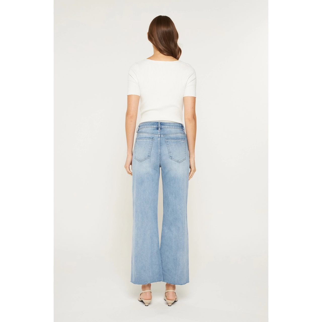 High Rise Wide Raw Hem