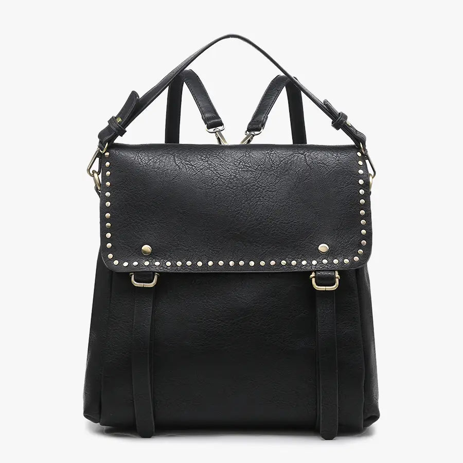 Indigo Backpack w/ Studded Details