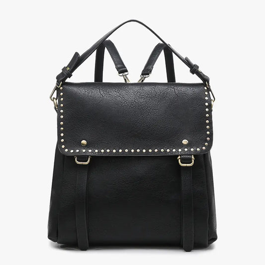 Indigo Backpack w/ Studded Details