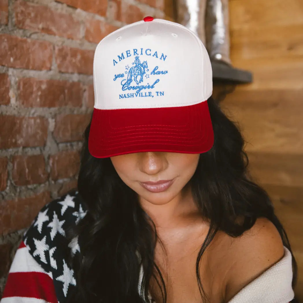 American Cowgirl - Red Vintage Trucker Hat
