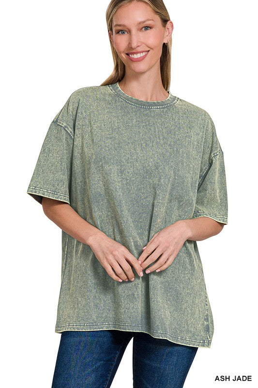 Washed premium cotton oversize tee