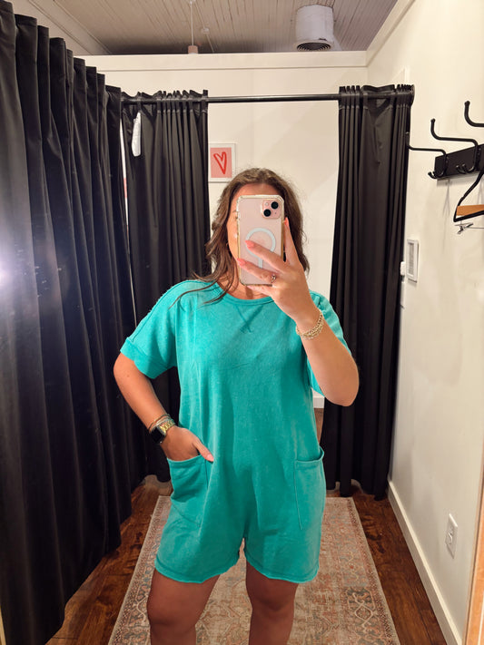 Online- Reversible Romper Green