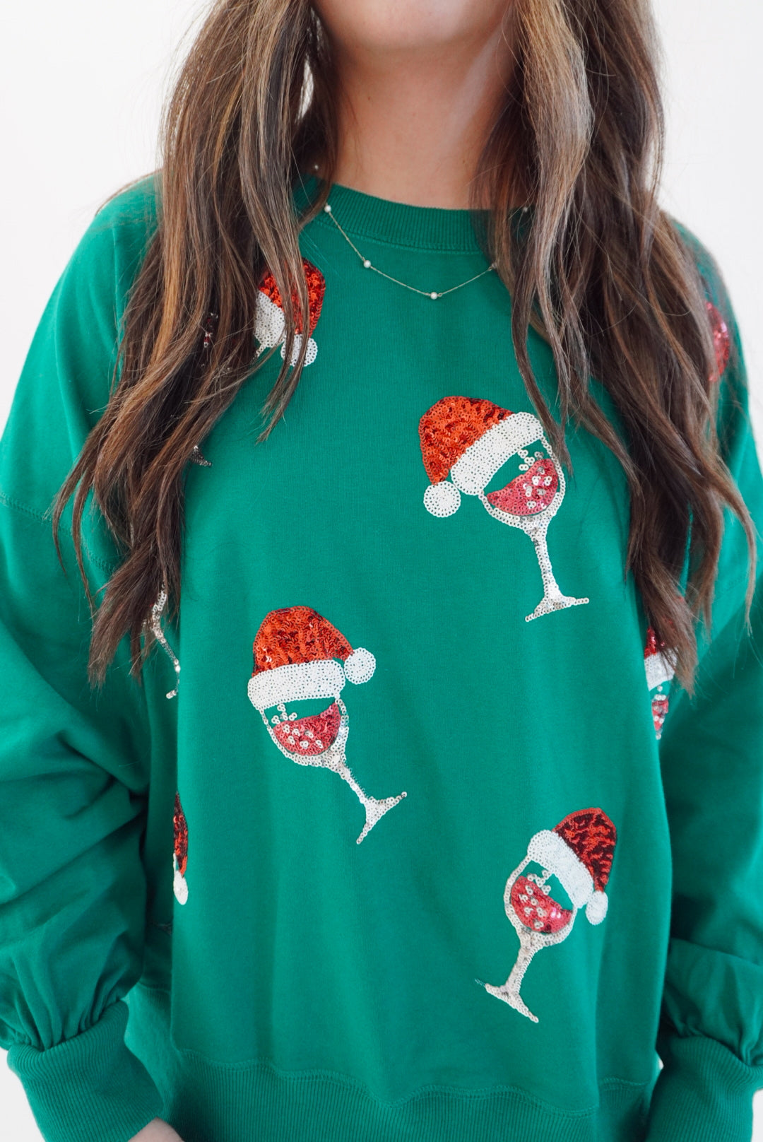 Santa hat glass sweatshirt