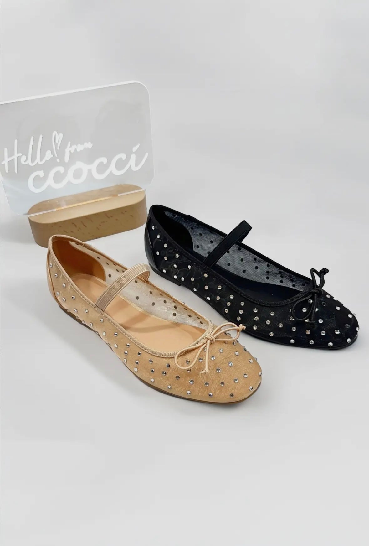 accept rhinestone flats nude