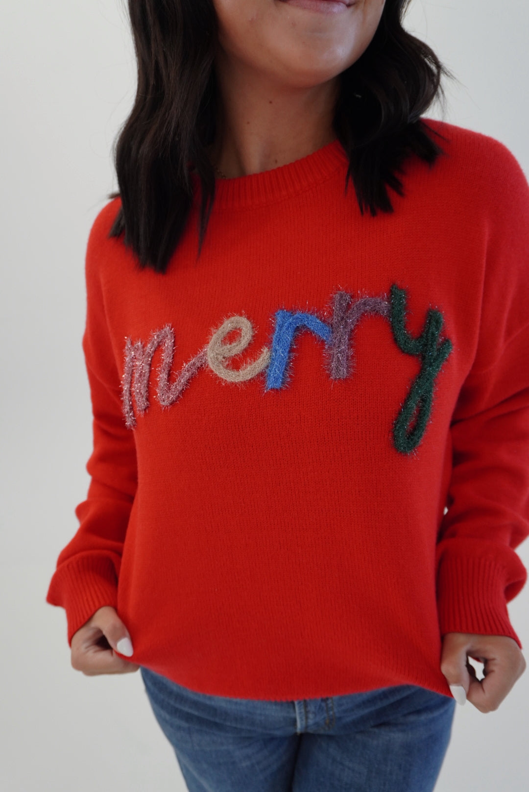 Merry tinsel sweater