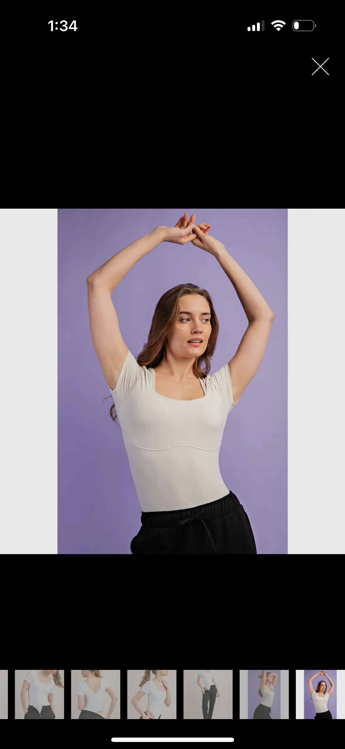WHITE PEARL Recycled Butter Square Neck Short Sleeves Bodysuit