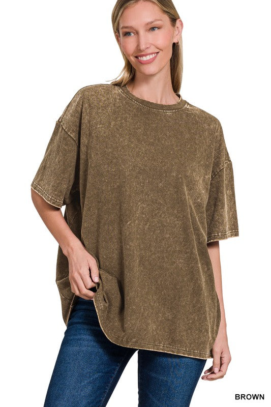 Washed premium cotton oversize tee