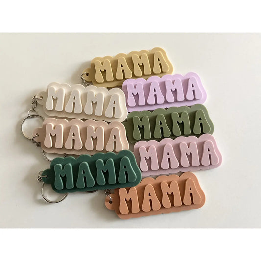 mama keychain monochrome