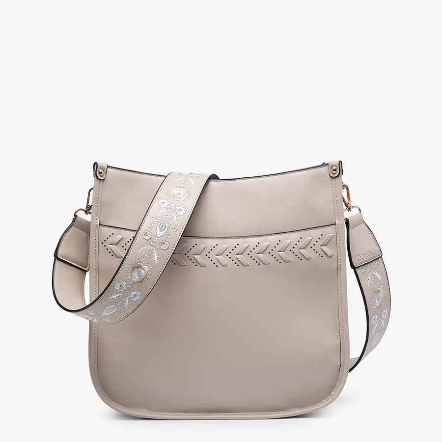 Pippa Stitch Accent Crossbody w/ Detailed Strap