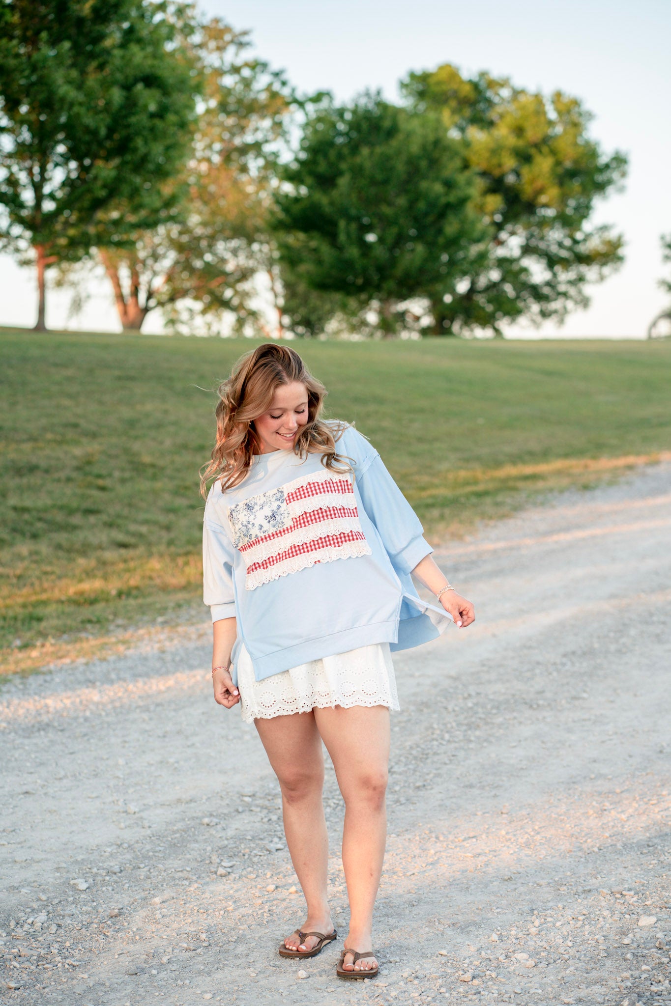 Ruffle Flag Terry Top
