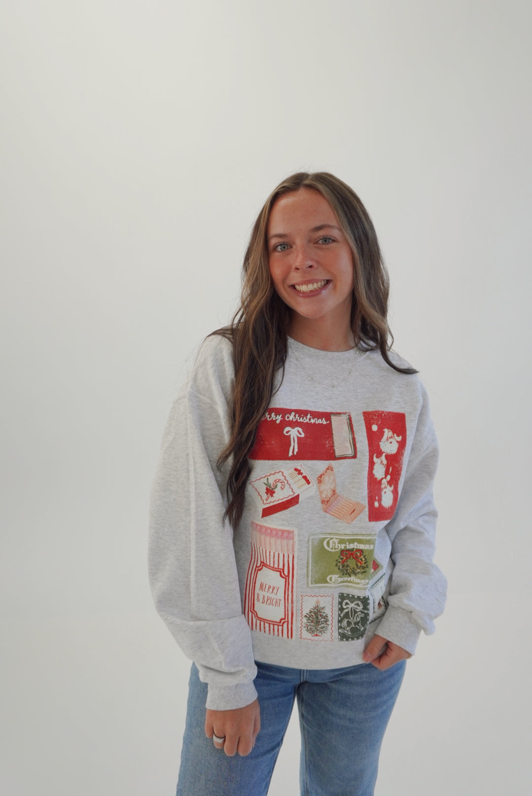 Merry and bright match box sweatshirt