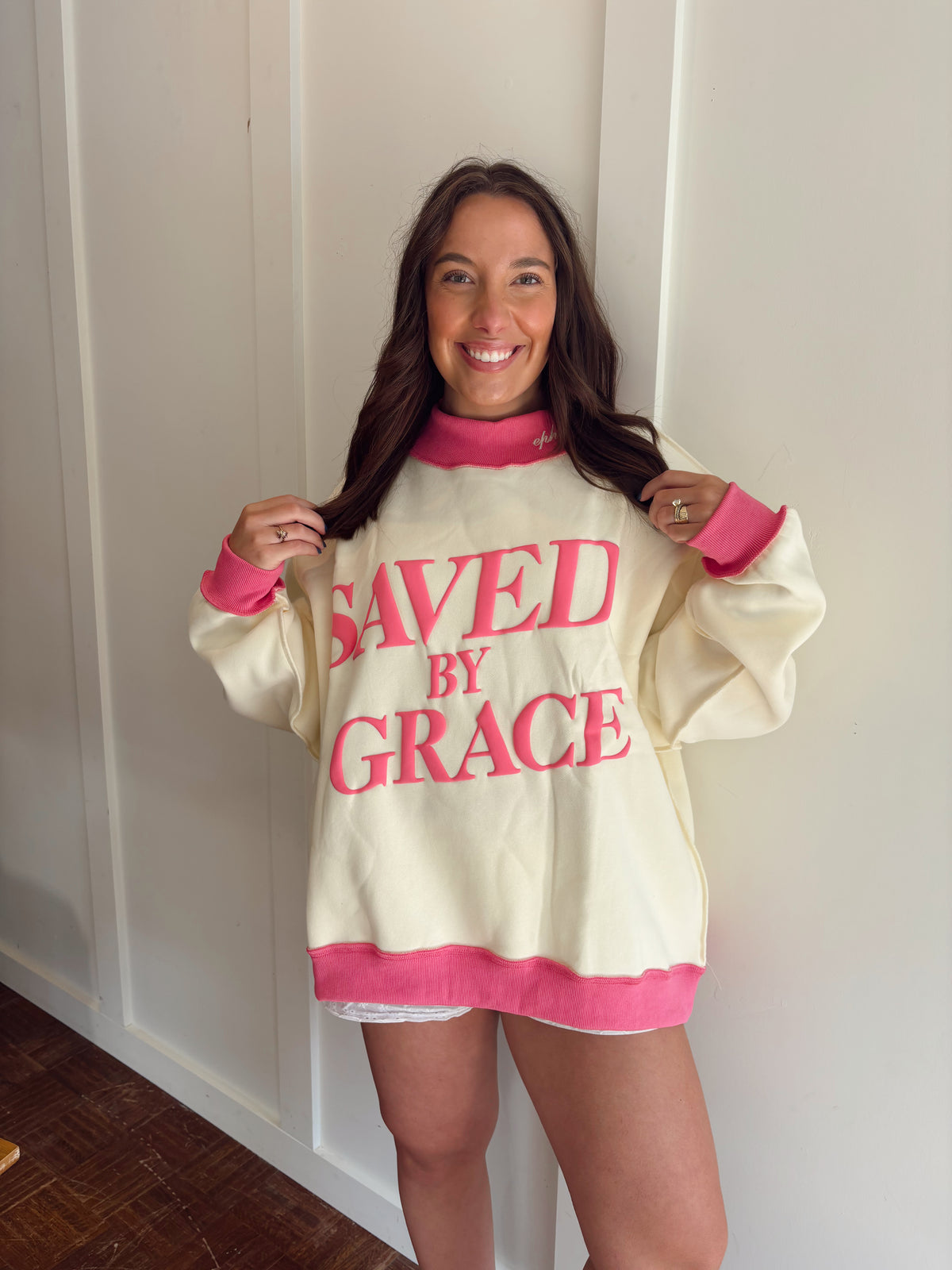 Saved By Grace Mock Neck