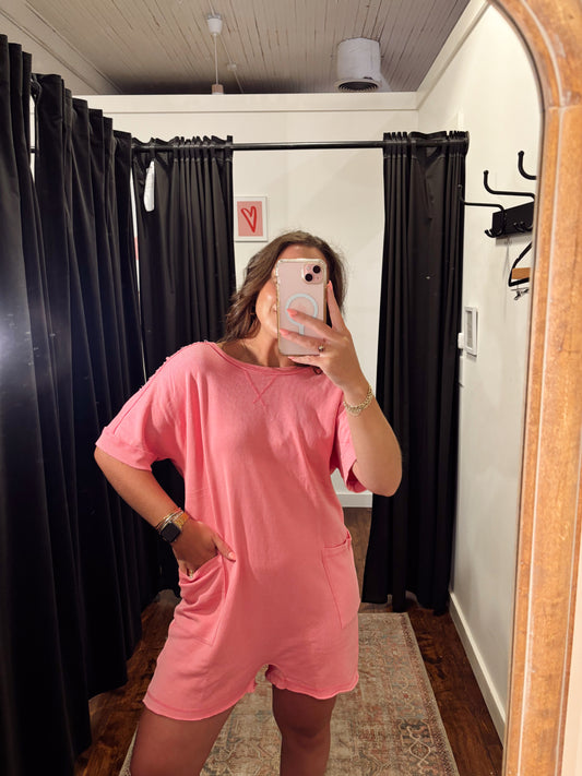 Online- Reversible Romper Pink