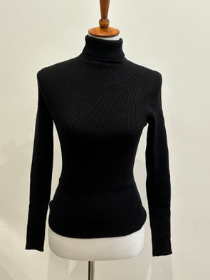 90 long sleeve turtle neck black