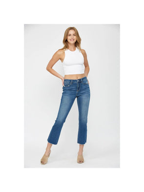 Mid Rise Boot Cut Crop