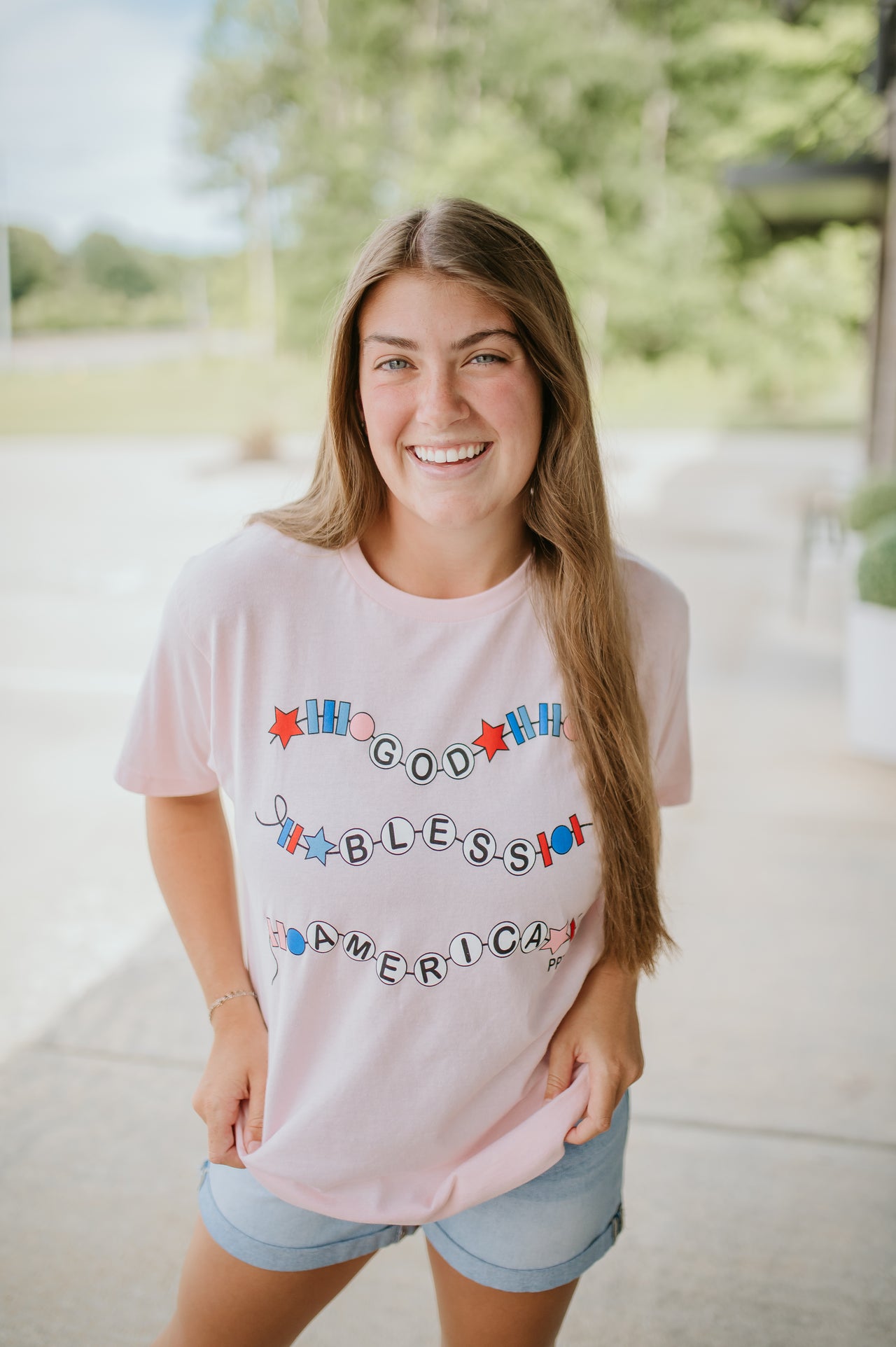 god bless america friendship bracelet tee