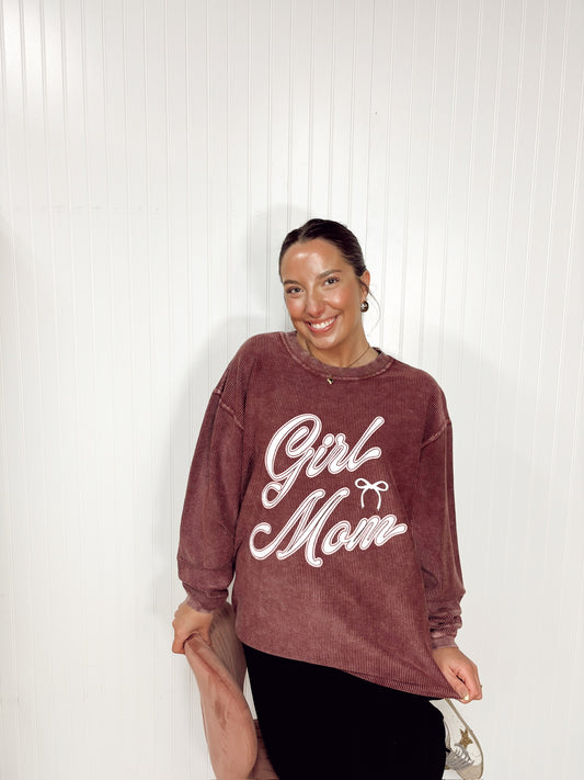 girl mom corded sweatshirt
