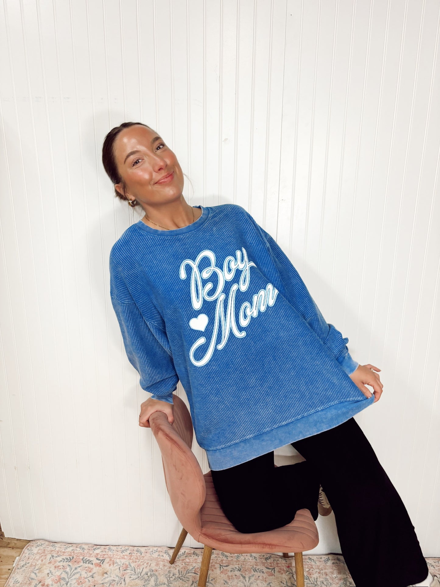 boy mom corded sweatshirt