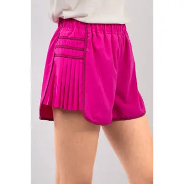 Side Pleated Detail Activewear Shorts