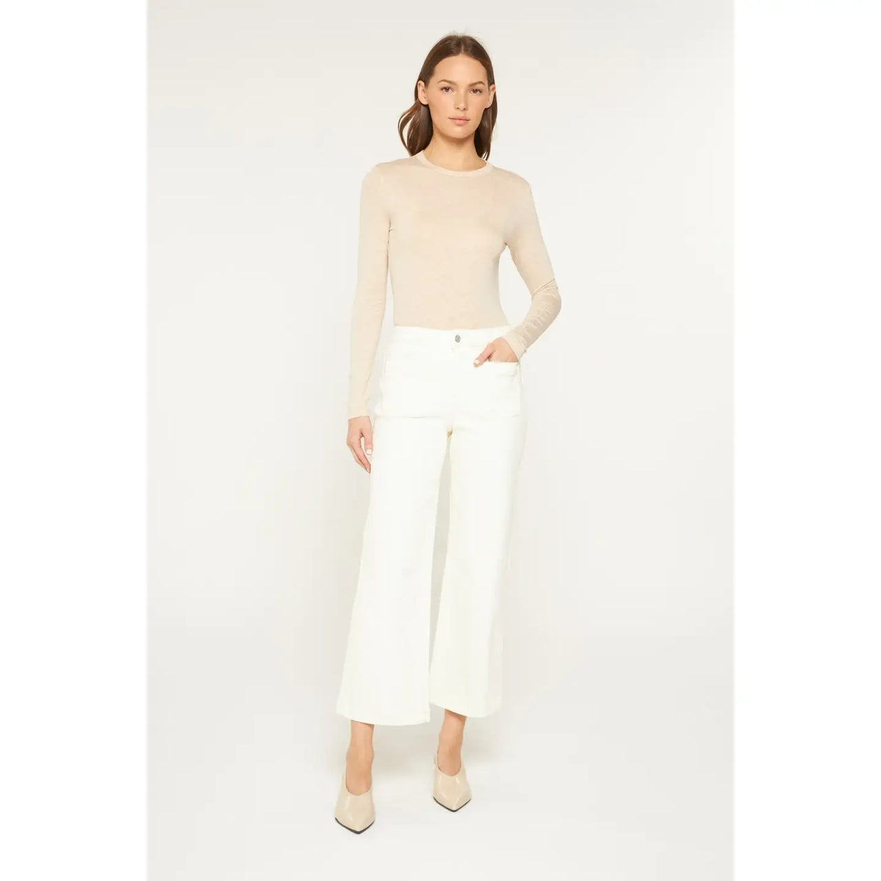 High Rise Cropped Wide Leg with Patch Pkt