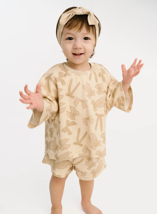 Neutral Bows Slouchy Set