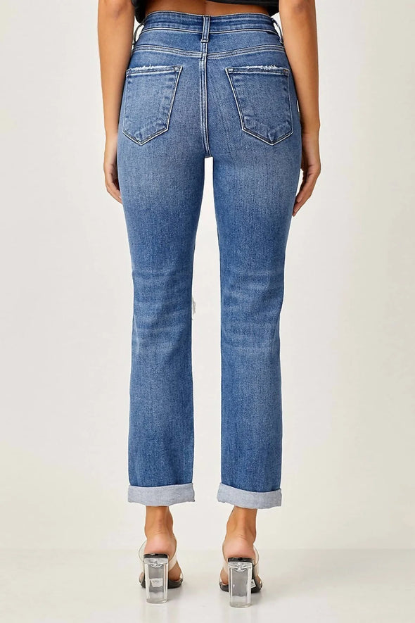 high rise slim girlfriend jeans