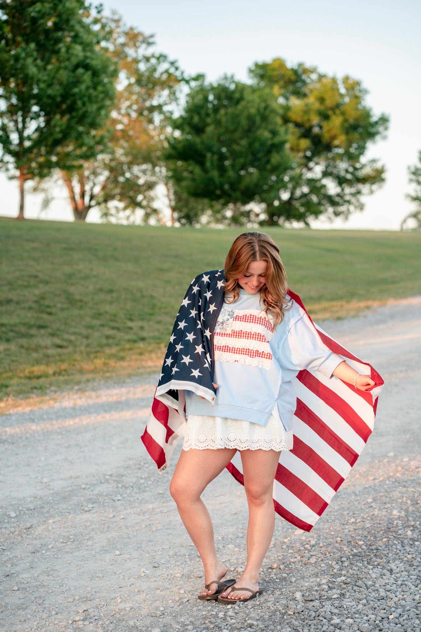 Ruffle Flag Terry Top