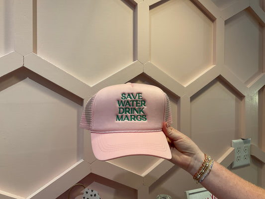 Save water drink margs trucker pink
