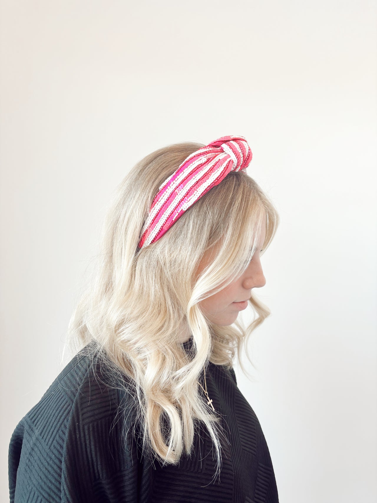 white sequin headband