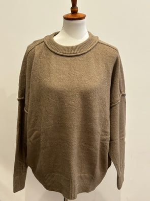 81 solid knit sweater light almond