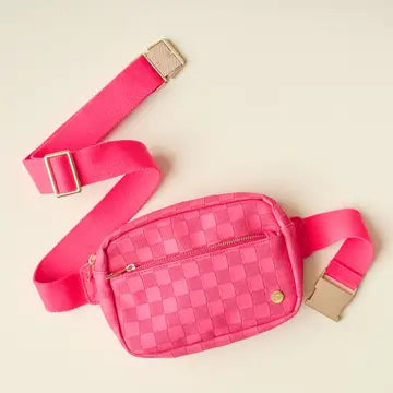 Urban Check Belt Bag-Hot Pink Darling Effect