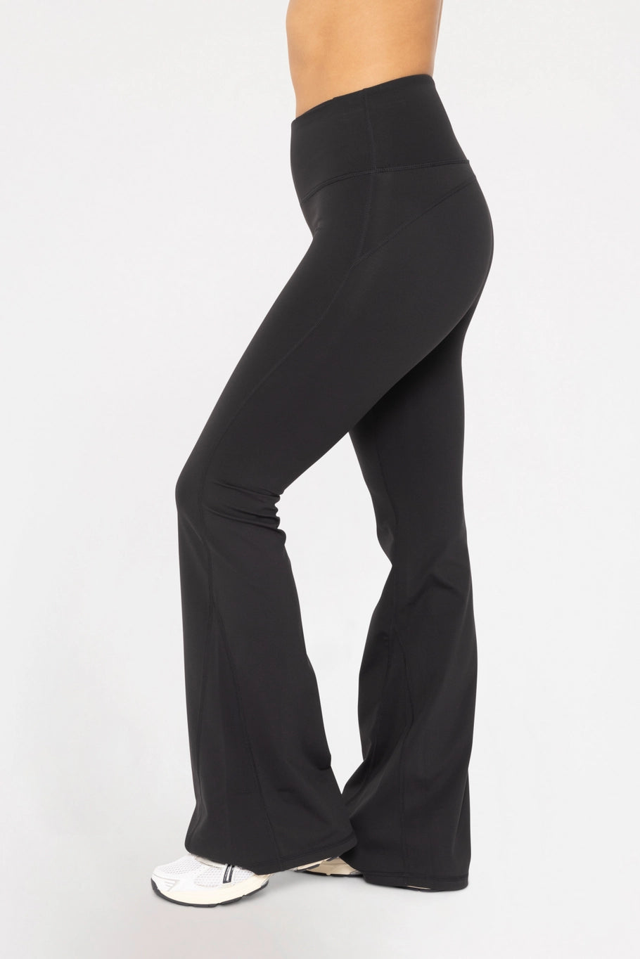 Bronze - Lycra-Blend High-Waisted Flare Leggings