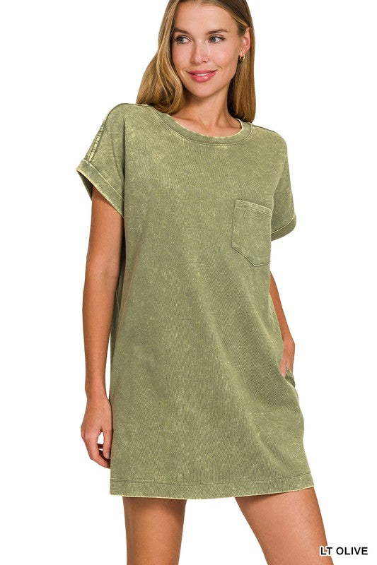 Premium cotton washed tshirt dress