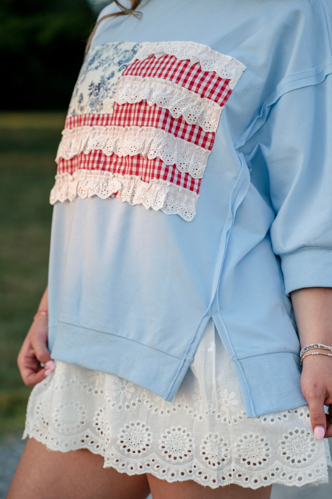 Ruffle Flag Terry Top