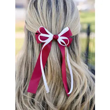 Brynlee Two Tone Bow Burgundy