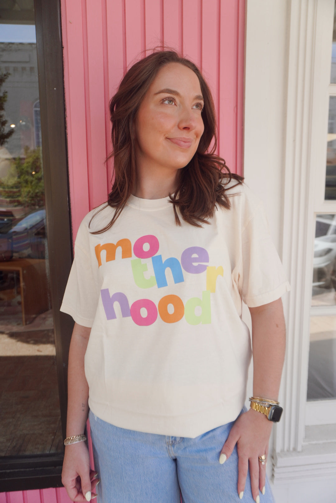 Motherhood color block tee