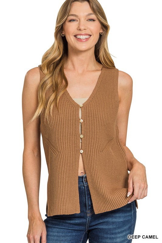 4 button sweater vest