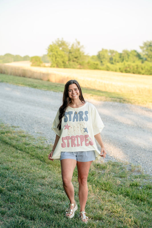 Stars and Stripes Patchwork Top