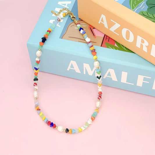 Crystal flora necklace