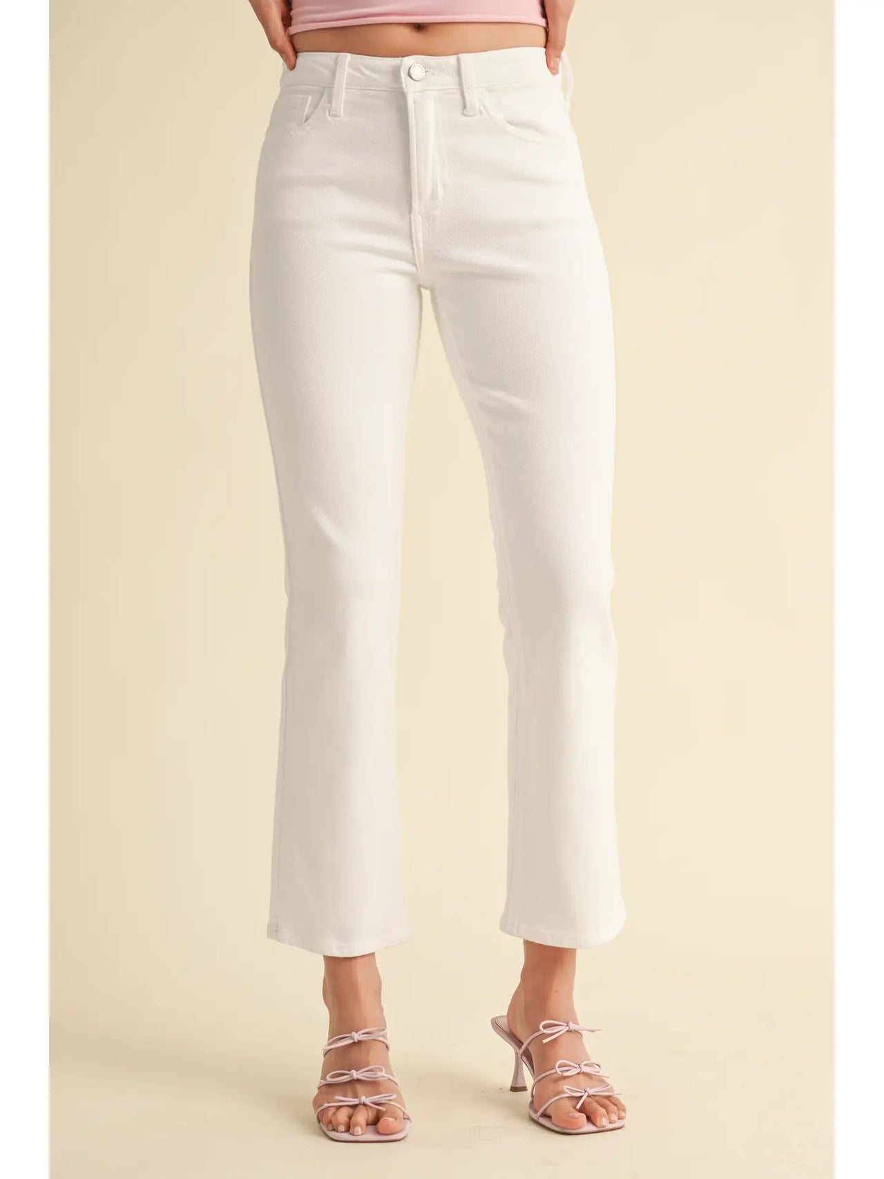 Opt Wht Slim Cropped Bootcut