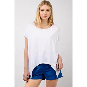 Short Sleeve Washed Comfy Knit Top