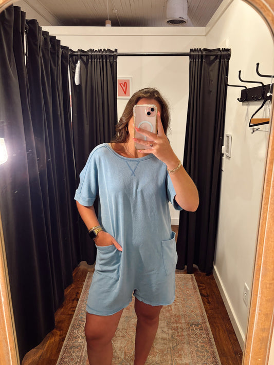 Online- Reversible Romper Blue