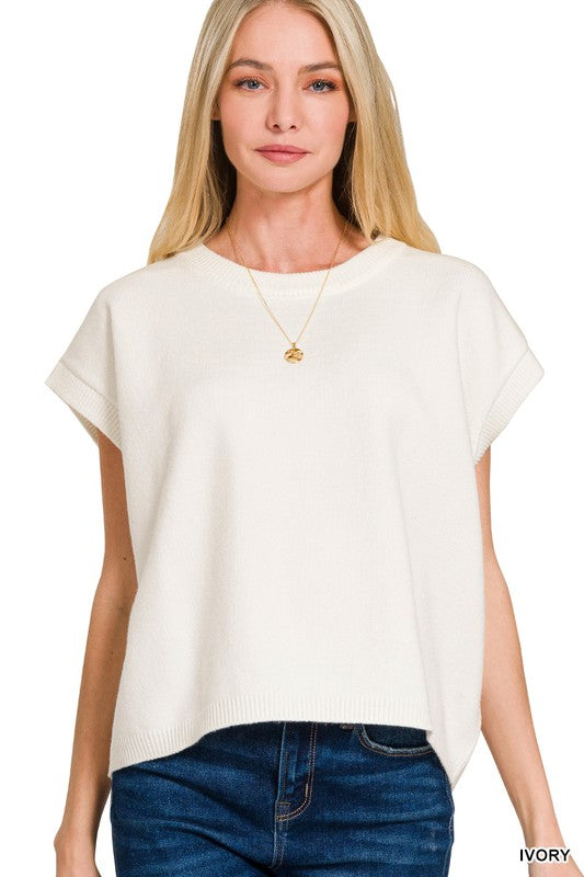 Oversized viscose sweater vest