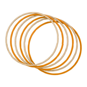 Orange and Gold Set of 6 Bangle Bracelets