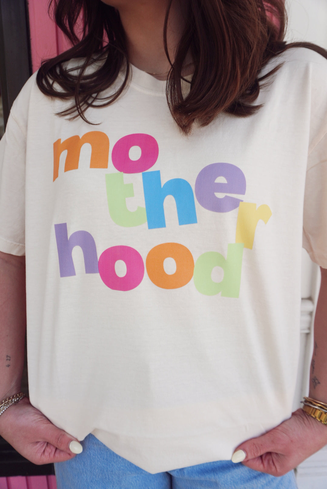 Motherhood color block tee